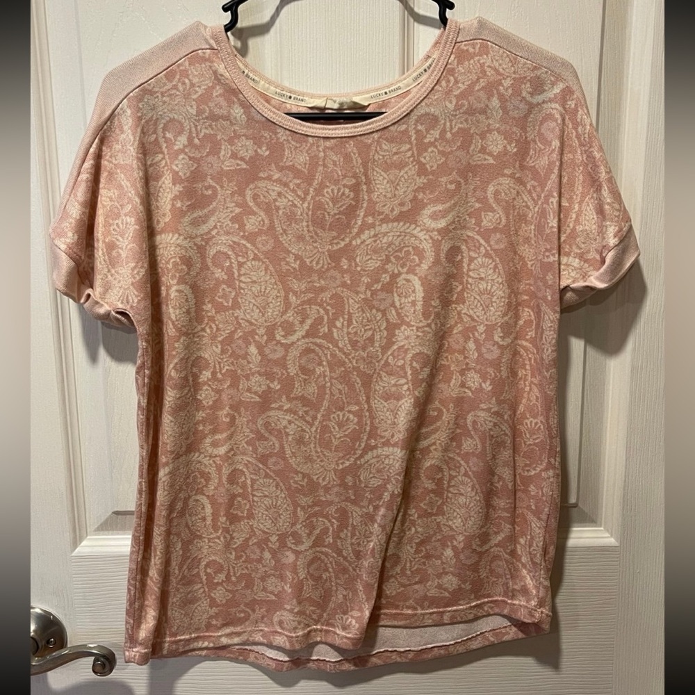 Lucky Brand Pink Paisley Shirt M